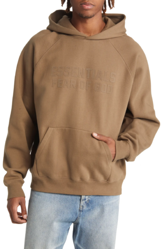 Camel colored Essentials hoodie for men